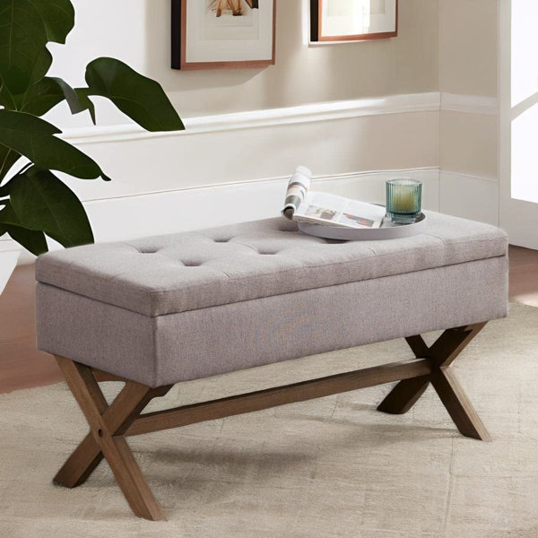 Wildon Home® Bergenfield Polyester Upholstered Storage Bench Wayfair